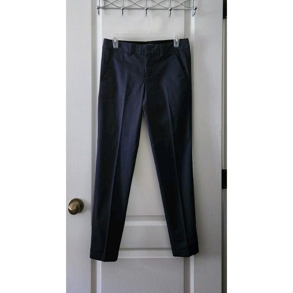 VINCE Women's Mid-Rise Stretch Slim Fit Pants Pockets Cotton Blue Gray Size 0 - Picture 1 of 11